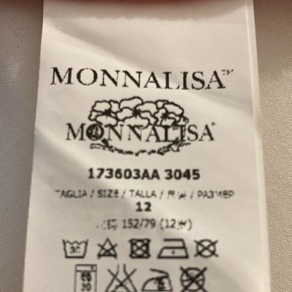 MonnaLisa 1968 Cotton Ruffled Cropped Hoodie in Pink. Size 12. - Picture 9 of 10